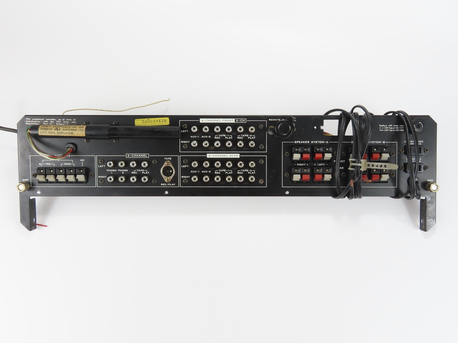 *Sansui QRX-5500* Rear Back Panel Amplifier Part /FP162