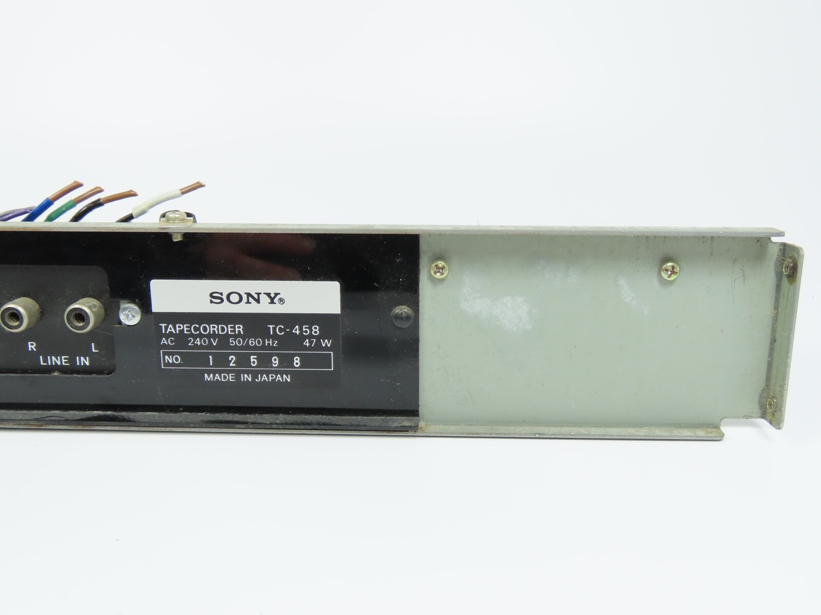 > SONY TC-458 < Back Panel Input/Output Reel to Reel Parts /S - Image 4