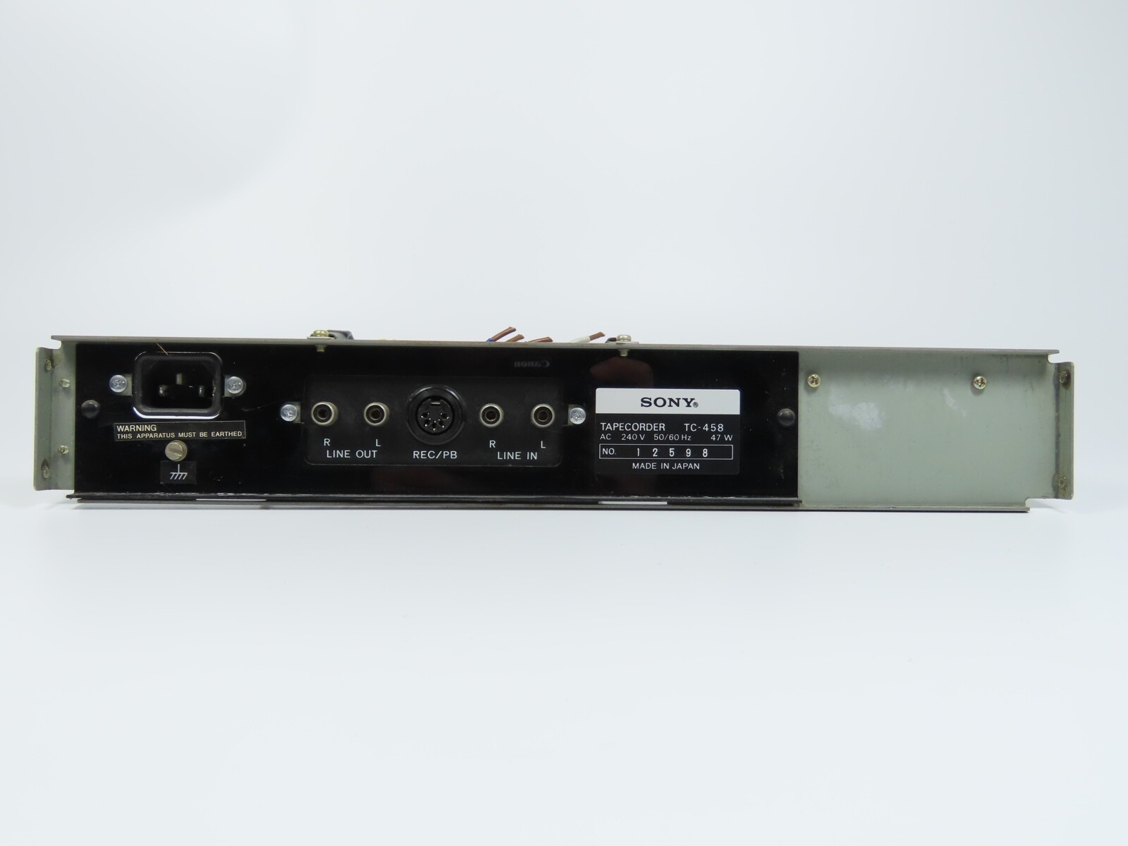 > SONY TC-458 < Back Panel Input/Output Reel to Reel Parts /S