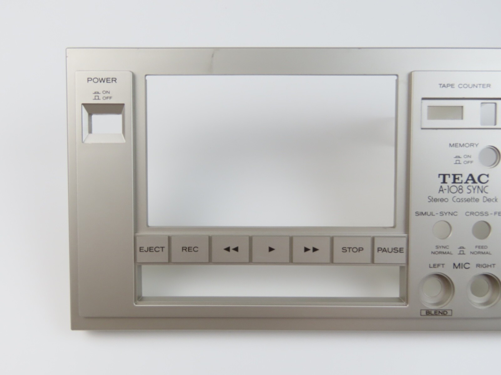 *Teac A-108* Front Panel Faceplate Tape Deck Parts /FP301 - Image 3