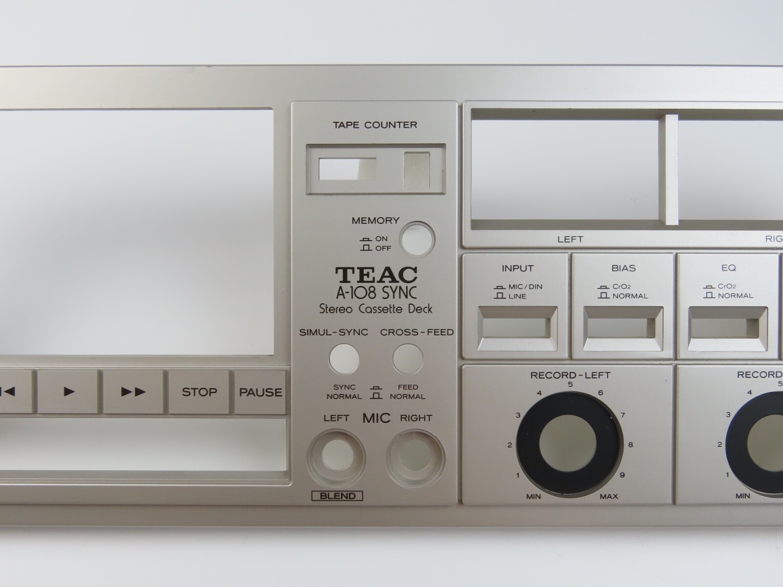 *Teac A-108* Front Panel Faceplate Tape Deck Parts /FP301 - Image 4