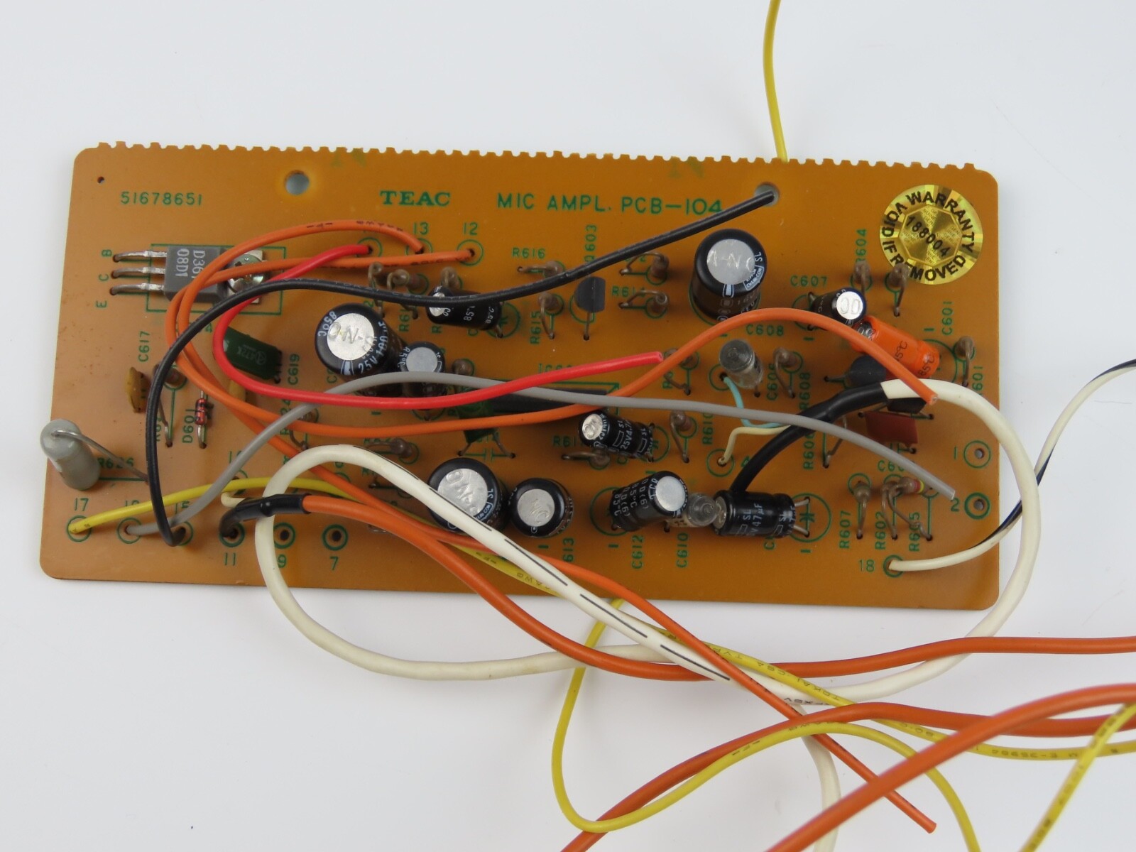 *Teac A-108* Mic Ampl. PCB - 104 with Potentiometer Tape Deck Parts /E250 - Image 3