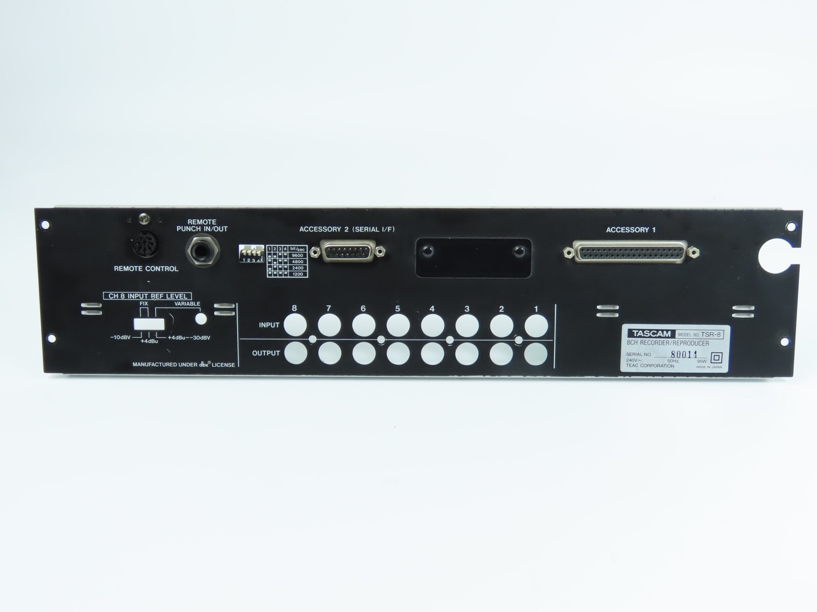 *TASCAM TSR8* Back Panel with In/Out Reel to Reel Part /TS35