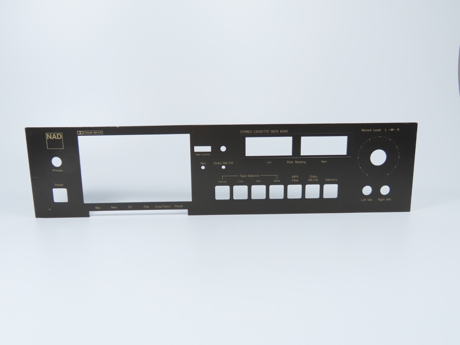 *NAD 6040* Front Panel Faceplate Tape Deck Part /FP95