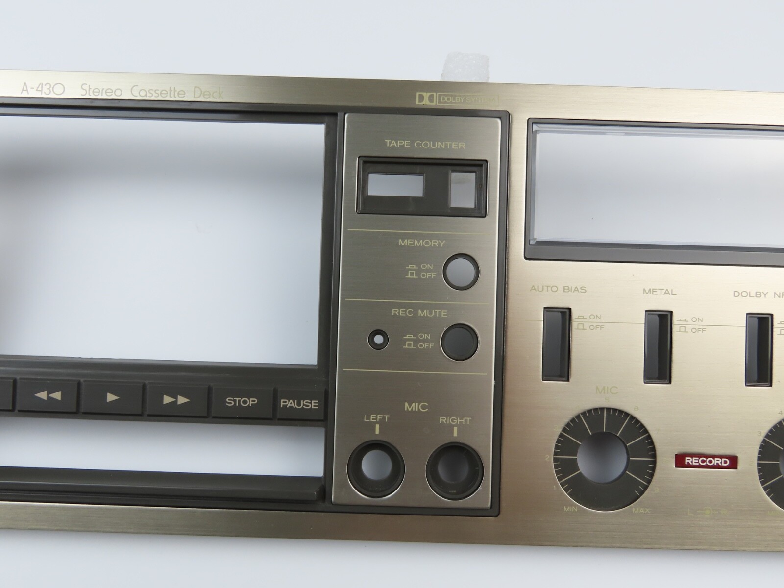 *Teac A-430* Front Panel Faceplate Tape Deck Parts /FP359 - Image 4