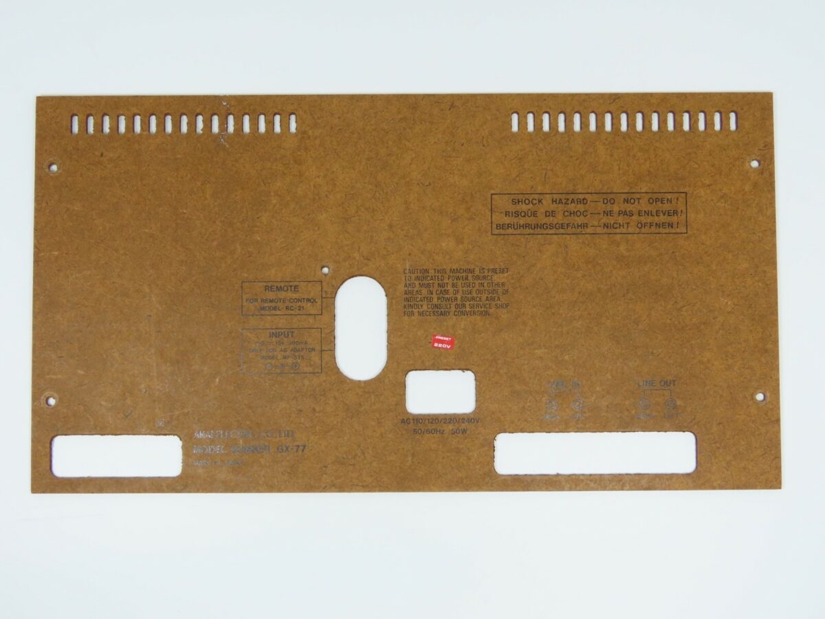 *AKAI GX-77* Rear Back Panel Reel to Reel Part /FP135