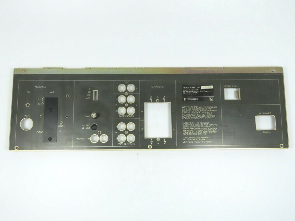 REVOX B285 Real Back Panel of Housing Connector Panel Receiver Parts /FP51