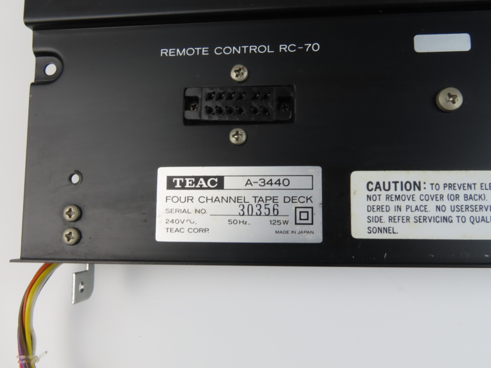 *Teac A-3440* Rear Connection Panel Reel to Reel Part /FP297 - Image 3
