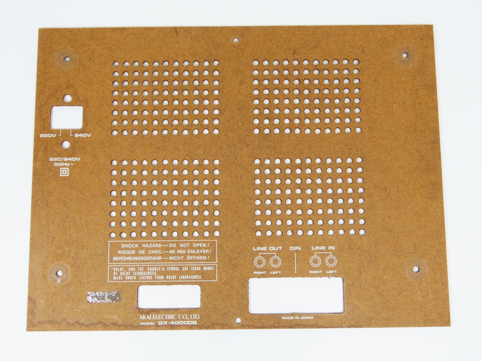 *AKAI GX-4000DB* Back Panel Reel to Reel Parts /FP134